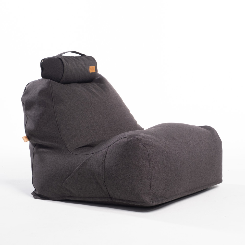 Beluxe graphite babzsákfotel nyakpárnával